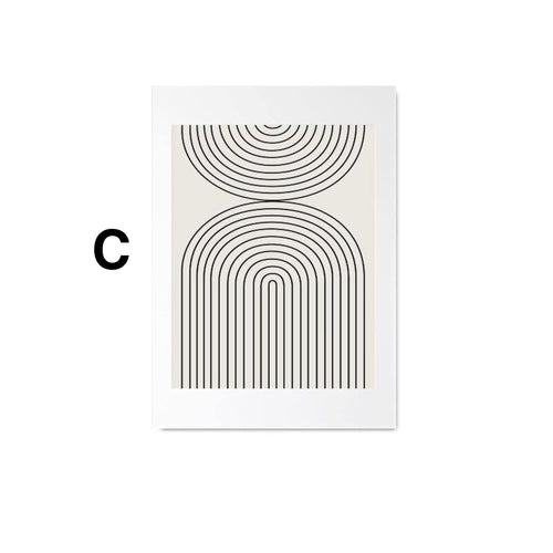 Poster Gesichter Linien und abstrakte Formen als Deko Print ohne Rahmen